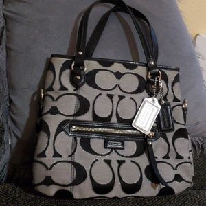 Gray & Black Coach Purse